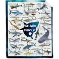 thumbnail image 1 of Shark Flannel Blanket for Boy Girl Shark Unique Gift Shark Room Decor Throw Blanket for Teen Kid for Couch Bed,Educational Blanket for Kid,Ocean Shark Lover Gift Blanket 60''''x 80'''' for Adult, 1 of 6