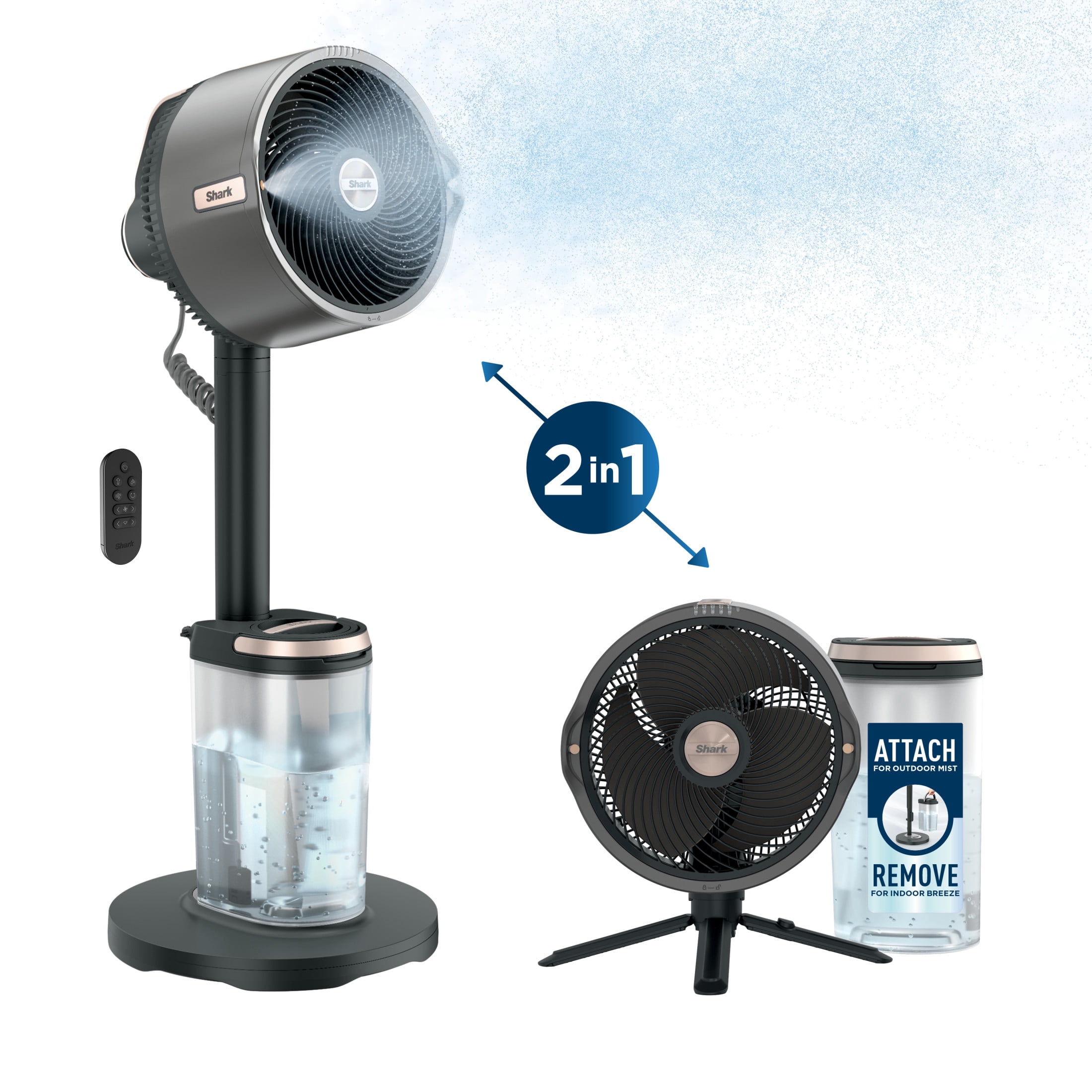 Shark FlexBreeze Pro Mist Fan FA302, Indoor Outdoor, Cordless