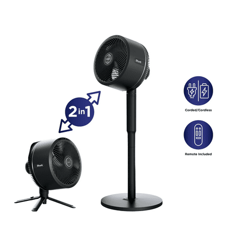 Shark - FlexBreeze Pro Mist - Indoor & Outdoor Fan with Misting System, Corded or Cordless - Charcoal Grey