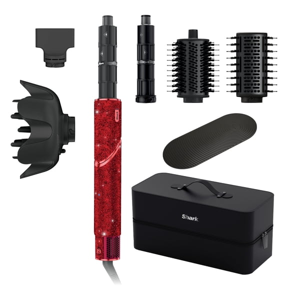 Shark FlexStyle Air Styling & Drying System, Hair Dryer & Multi-Styler, Auto-Wrap Curlers, HD442JR Ruby Red