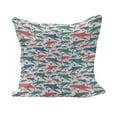 thumbnail image 1 of Shark Fluffy Throw Pillow Cushion Cover, Colorful Underwater Fish Pattern Masters Survival Predators Dangerous Nature, Decorative Square Accent Pillow Case, 28" x 28", Multicolor, by Ambesonne, 1 of 5