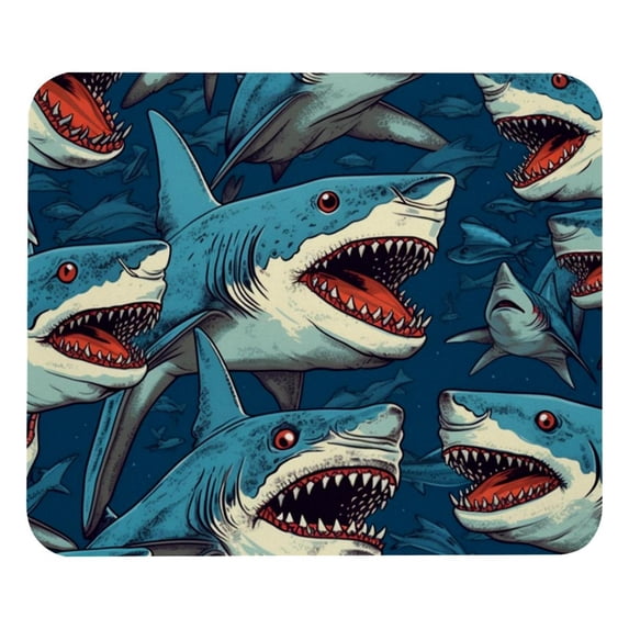 Shark Gaming Mouse Pad, Mouse Mat, Mouse Pad - Square, 8.3x9.8 Inch, Printed, Non-Slip Rubber Bottom - Suitable for Office and Gaming