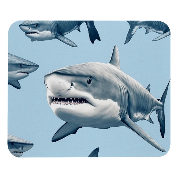 Shark Gaming Mousepad Square, 8.3x9.8 Inch Non-Slip Rubber Bottom Printed Mouse Mat for Office and Gaming