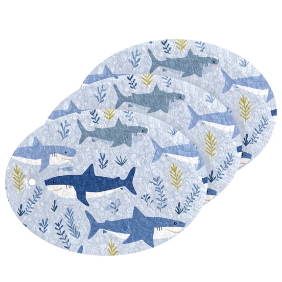 Shark Grass Pattern Cellulose Cleaning Sponge Set 3 Pack Compressed Kitchen Scrubber for Dishes