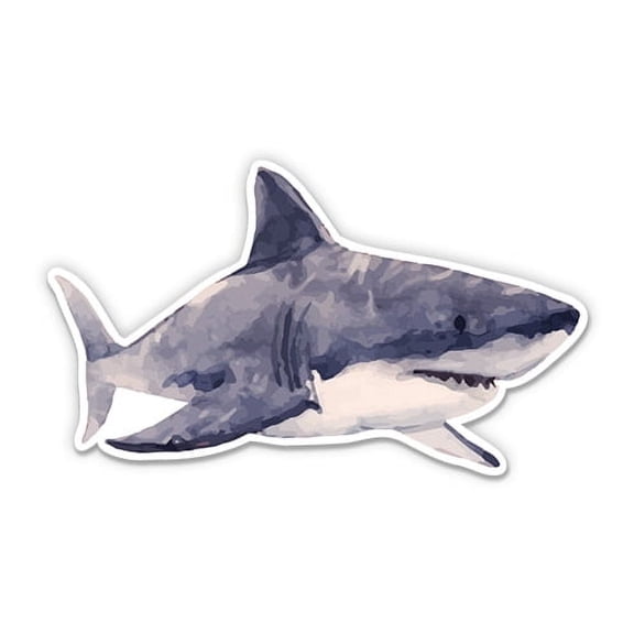 Shark Great White - 5" Vinyl Sticker - For Car Laptop I-Pad - Waterproof Decal