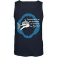 thumbnail image 1 of Shark Great White Great Uncle Megalodon Mens Tank Top Navy MD, 1 of 1