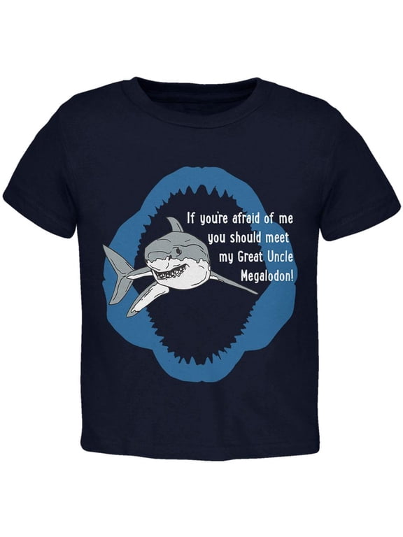 Shark Great White Great Uncle Megalodon Toddler T Shirt Navy 2T