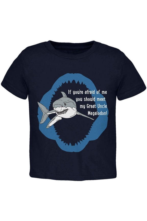 Shark Great White Great Uncle Megalodon Toddler T Shirt Navy 4T