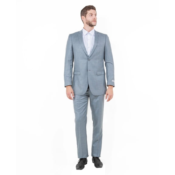 Shark Grey Men's 2pc Sharkskin Suit Slim-Fit