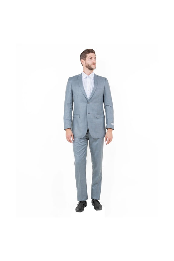 Shark Grey Men's 2pc Sharkskin Suit Slim-Fit