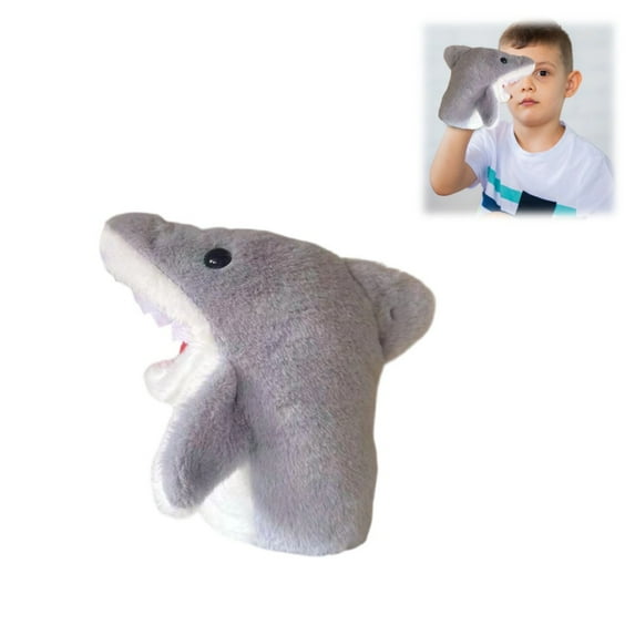 Shark Hand Puppet Toys Realistic Ocean Animal Puppet 9.8", Moveable Mouth Plush Toy for Speech Therapy, Ideal Role Play Teaching Gift for Relatives Friends