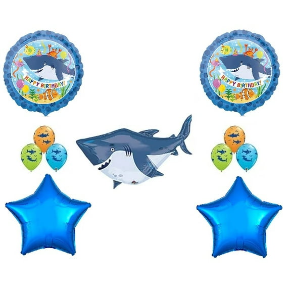 Shark Happy Birthday Party Balloons Decoration Supplies Tank Decorations Supplies