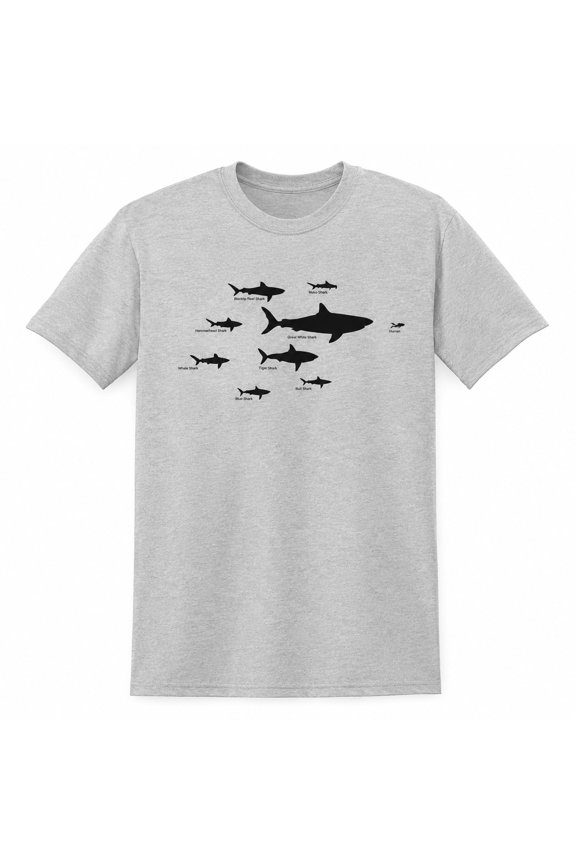 Shark Hierarchy Graphic T-Shirt, Ocean Science Tee, Unisex Classic Fit