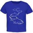 thumbnail image 1 of Shark Hunting Line Handdrawn Toddler T Shirt Royal 2T, 1 of 1