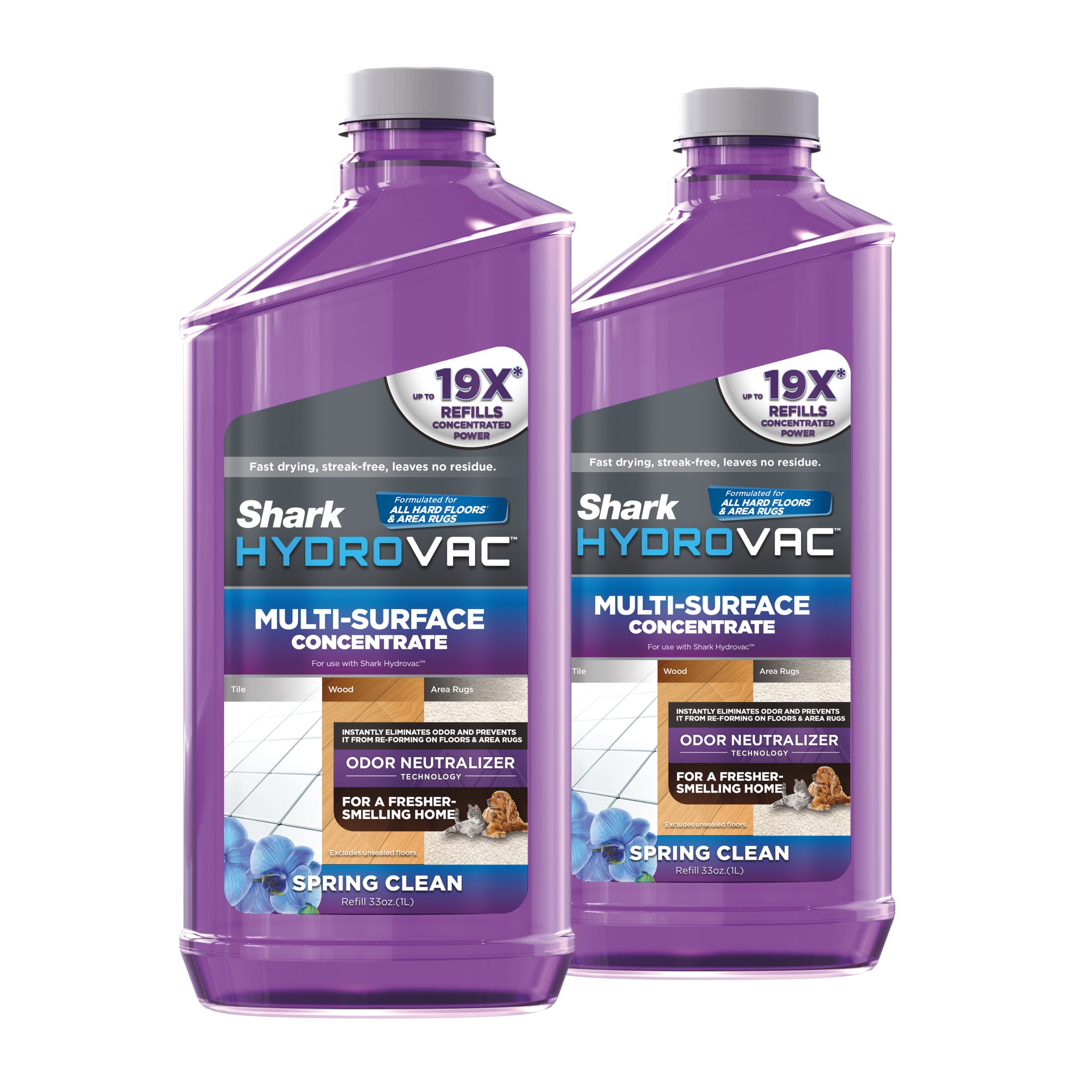 Shark HydroVac 2-Pack Multi-Surface Concentrate With Odor Neutralizer Technology, WDCM230