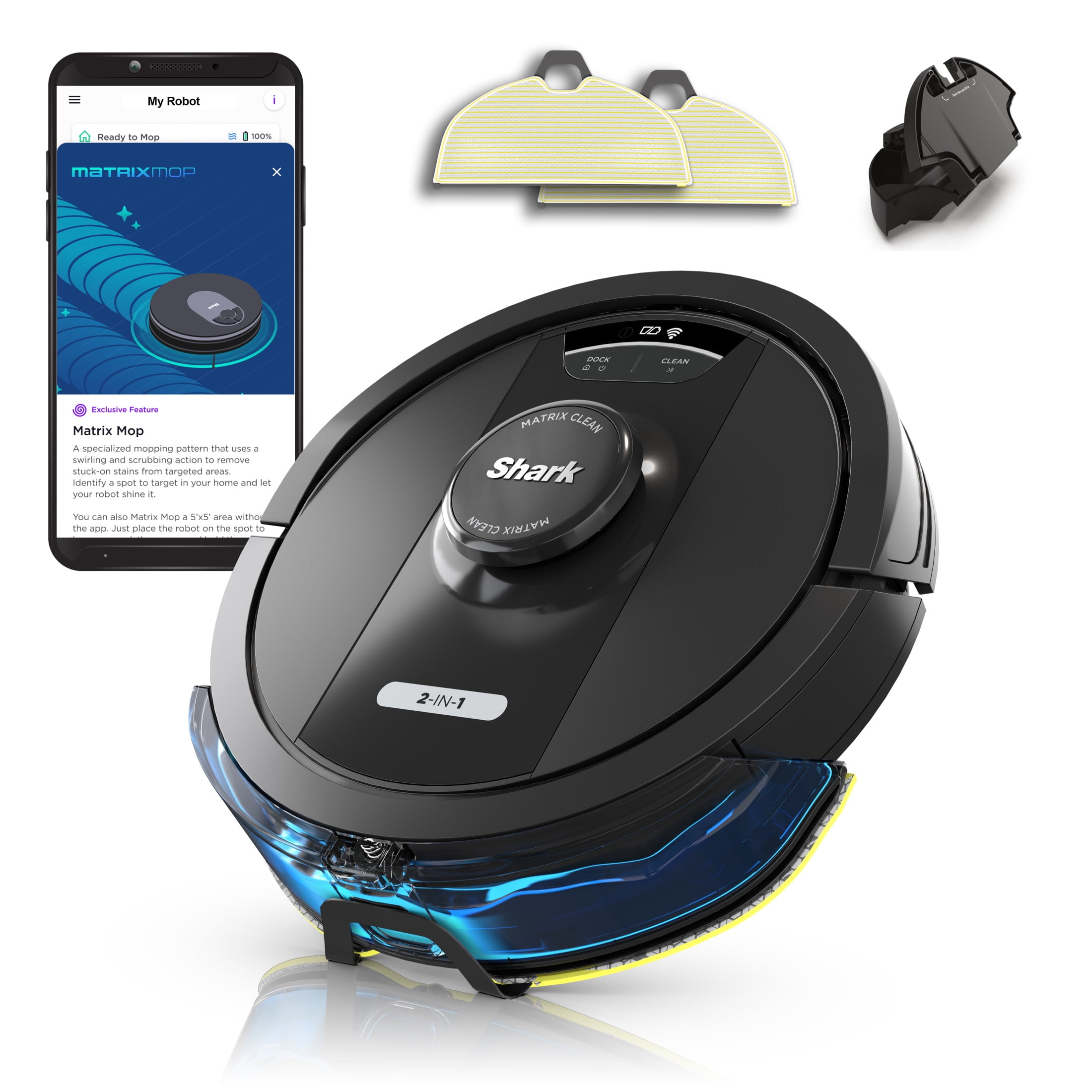 Shark IQ Matrix 2in1 Robot Vacuum & Mop, Home Mapping Dual Edge