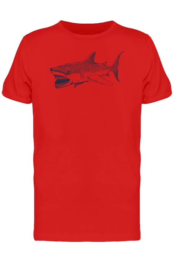 Shark In Ink Style T-Shirt Men -Image by Shutterstock, Male Medium
