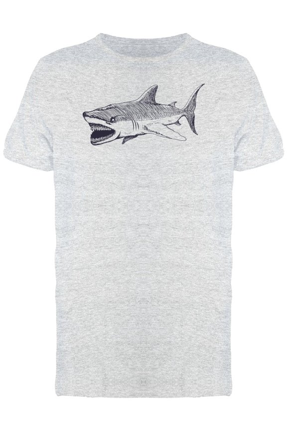 Shark In Ink Style T-Shirt Men -Image by Shutterstock, Male Medium