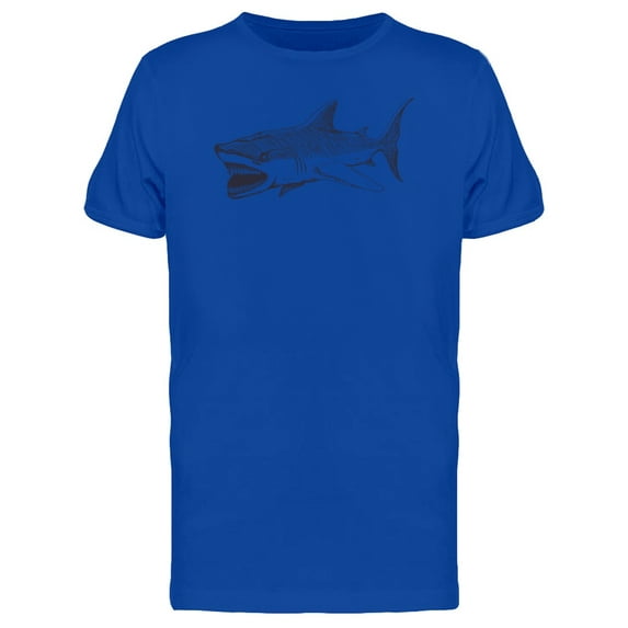 Shark In Ink Style T-Shirt Men -Image by Shutterstock, Male x-Large