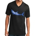 thumbnail image 1 of Shark In Wild Sea Graphic Design Men's Big Size Core Cotton V-Neck T-Shirt - Jet Black XL, 1 of 2