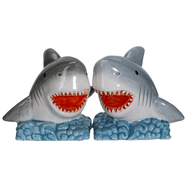 Shark Jaws King of the Ocean Ceramic Salt and Pepper Shakers Set