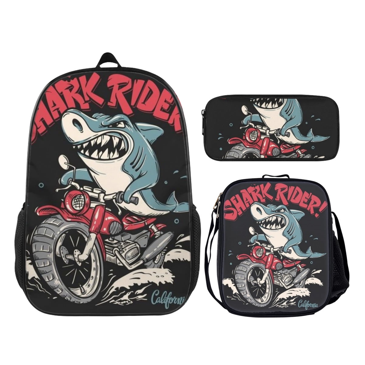 Easygdp Cartoon Sushi Backpack For Boys And Girls With Lunch Box Pencil Bag Set 3 In 1 Teens Printed School Bag - View #4