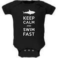 thumbnail image 1 of Shark Keep Calm and Swim Fast Black Soft Baby One Piece - 24 month, 1 of 1