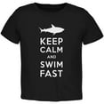 thumbnail image 1 of Shark Keep Calm and Swim Fast Black Toddler T-Shirt - 2T, 1 of 1