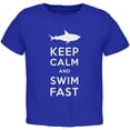 thumbnail image 1 of Shark Keep Calm and Swim Fast Royal Toddler T-Shirt - 4T, 1 of 1