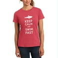 thumbnail image 1 of Shark Keep Calm and Swim Fast Womens Soft Heather T Shirt Heathered Watermelon 2XL, 1 of 1