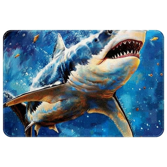 Shark Kitchen Mat Outdoor Carpet Indoor Mat - Polyester Non-Slip Machine Washable