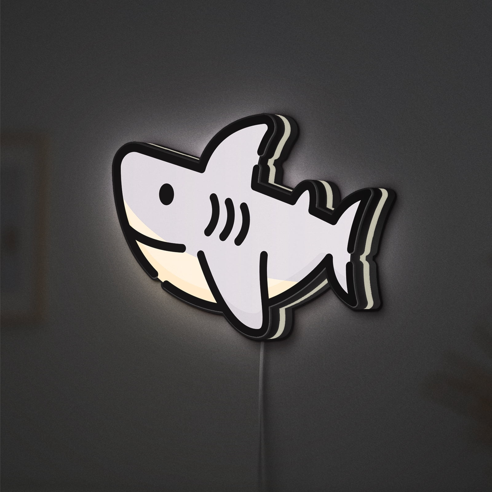 Shark Led Sign Shark LED Lightbox - Zoo Wild Sea Life Fish Decor, Custom Led Sign for ...