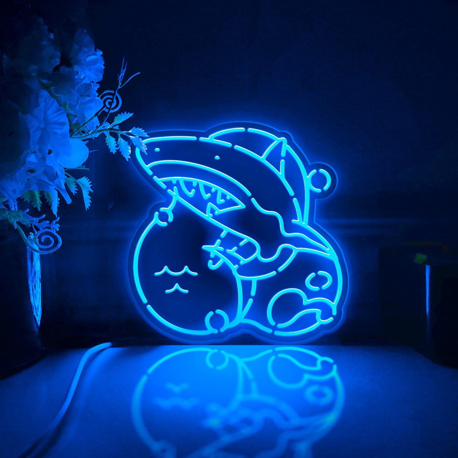 Led Design Shark Shark Led Light Box, Dimmable Neon-Like Light Signs USB Power for Wall ...