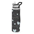 thumbnail image 1 of Shark Line Pattern Sport Water Bottle Tritan with Straw 1000ml Portable for Outdoor Daily Use, 1 of 7