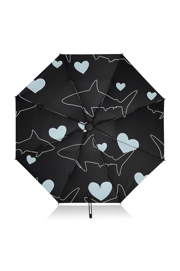 Shark Line Pattern Umbrella Folding Sun Umbrella Travel Auto Open Close Large UV50+ 40in