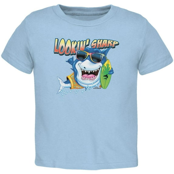 Shark Lookin' Sharp Toddler T Shirt Light Blue Toddler Size 5/6