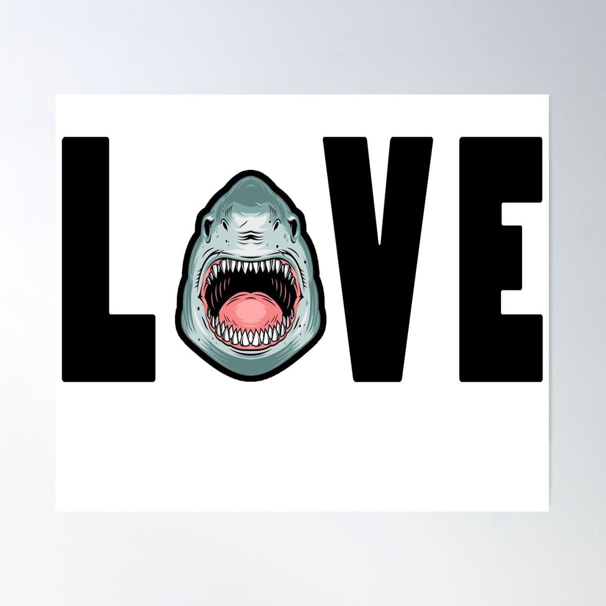Shark Project Drawings Shark Love Poster Wall Art, Poster Only - Walmart.com