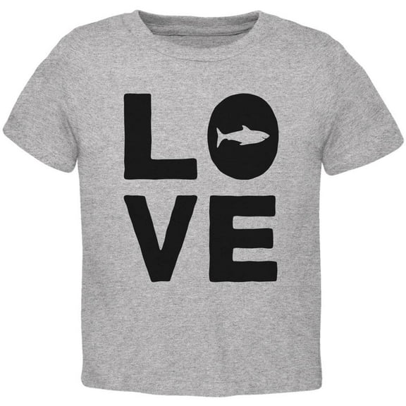 Shark Love Toddler T Shirt Heather 4T