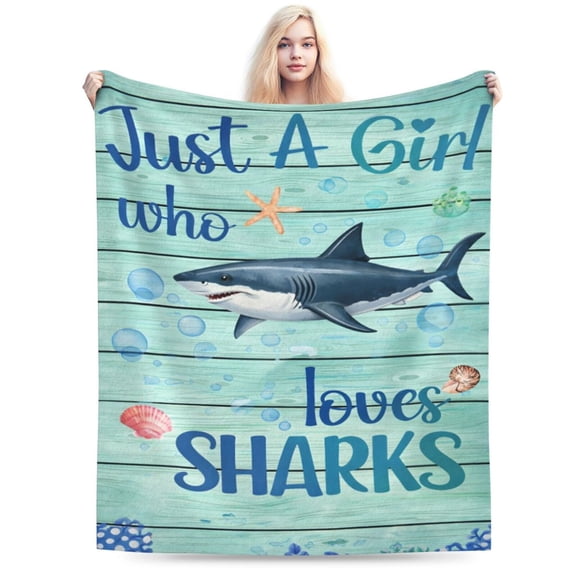 Shark Lover Blanket Gift Throw Blanket Ocean Shark Pattern Blanket Cozy Soft Home Decor Gift for Shark Lovers 50x40