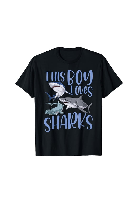 Shark Lover Kids This Boy Loves Sharks T-Shirt