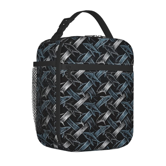 Shark Lunch Bag Graffiti Urban Print, Thermal Insulated for Hours Tote for Daily Commuters