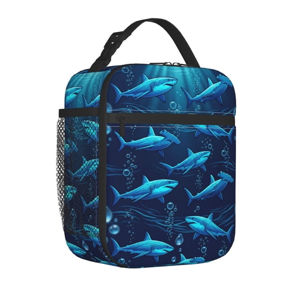 Shark Lunch Box Skateboard Culture Art, Reusable Insulated for Hours Tote for Gym Fitness