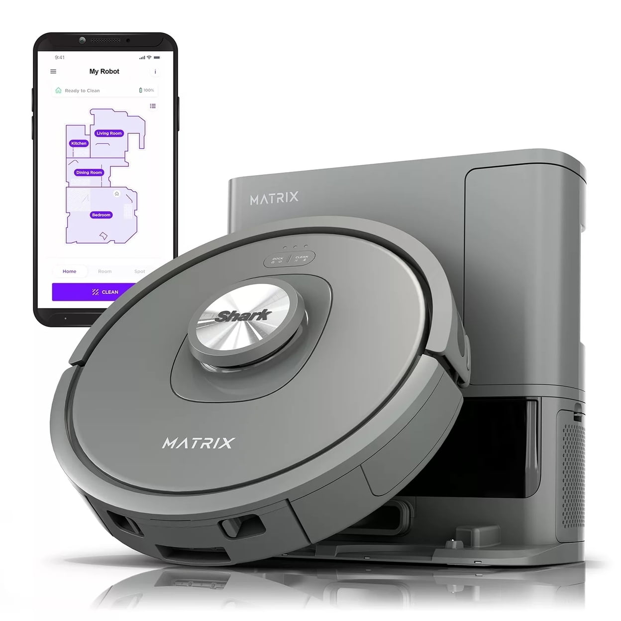 Shark Matrix Self-Emptying Robot Vacuum Precision Home Mapping, Wi-Fi UR2350AE
