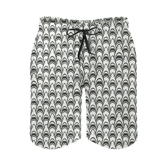 Shark Men Pajama Bottom Pants with Drawstring & Pockets Mens Swim Trunks Quick Dry Stretch Board Shorts with Soft Mesh Lining Novelty Beach Short with Pockets Beach Shorts