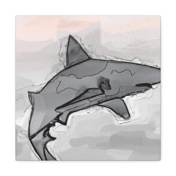 "Shark Minimalism Painting" - Canvas