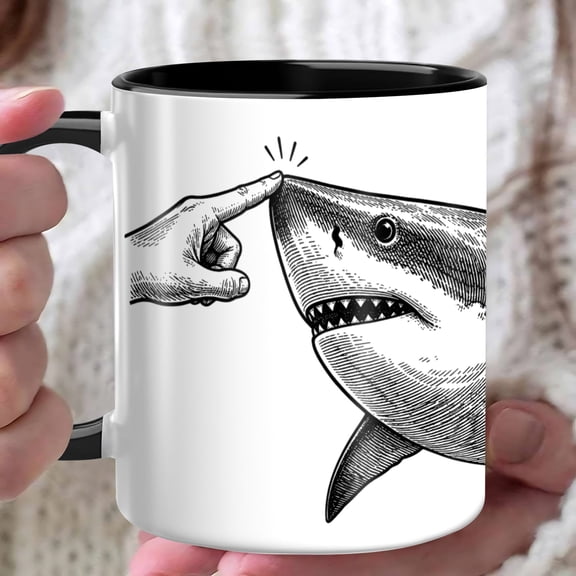 Shark Mug 11oz Coffee Mug, Ocean Animal Coffee Cup with shark graphic, Shark Lover Drinkware for Kitchen, Office, and Everyday Sips