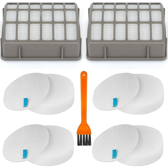 for Shark Navigator Professional NV60 NV70 NV80 Replacement Filter Upright Vacuum, with Shark Powered Lift-Away Corded Vacuum NV71 NVC80C NV90 NV95 UV420 Parts XFF80 XHF80, 8 Foam Felt+ 2 HEPA Filter