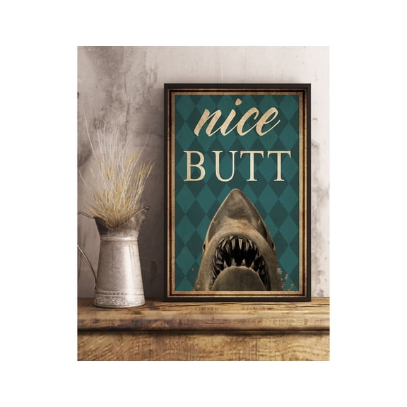 Shark Nice Butt Shark Poster Nice Butt Poster Sharks Art Print Nursery Wall Art Decor Shark Wall Art Bathroom Wall Art Home Decor 11 x 17 Inch Poster