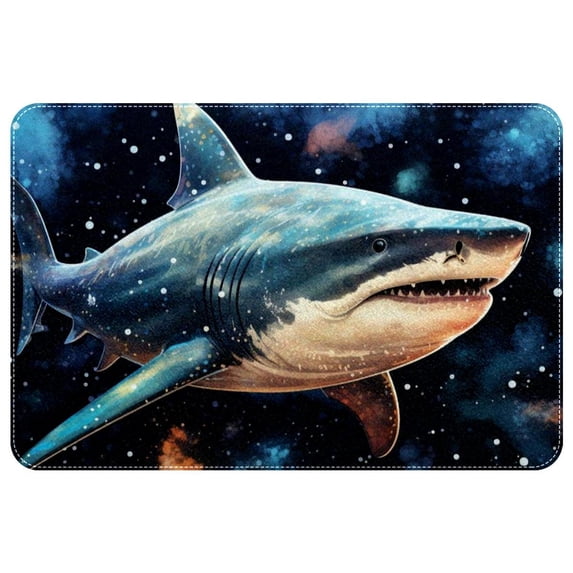 Shark Non-Slip Polyester Chair Mat Floor Carpet Door Mat - Machine Washable