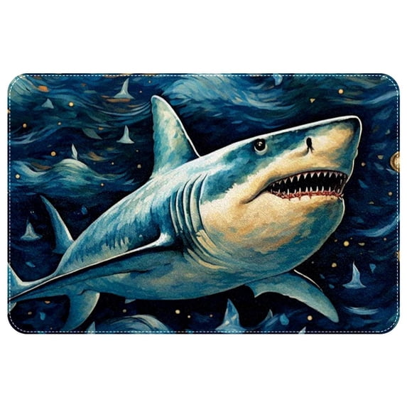 Shark Non-Slip Polyester Chair Mat Floor Carpet Door Mat - Machine Washable